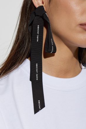 Marc Jacobs Long Earrings With Logo, Womens, Black
