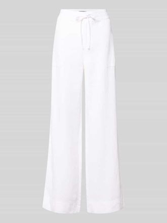 Lauren Ralph Lauren Regular Fit Weite Hose aus reinem Leinen in Weiss, Gr&ouml;&szlig;e 40