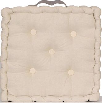 OEM Coj&iacute;n De Suelo De 40x40 Cm Con Asa En Contraste, Cuadrado, Color Beige