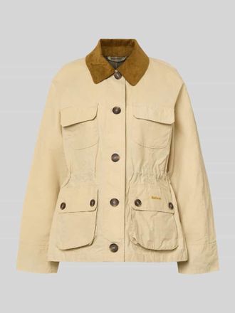 Barbour Regular Fit Funktionsjacke aus reiner Baumwolle Modell CROTON in Beige, Gr&ouml;&szlig;e 34