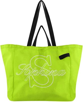 Generic Custom Neon Green pattern Reusable Canvas Tote Bag, Heavy Duty Grocery Shopping Bag with Hard Bottom Double Handles Large Capacity Work Groceries Trav