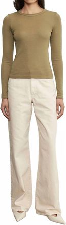 Enza Costa Supima Cotton New Classic L/s Tee In Olive Stone