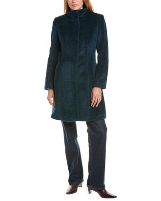 Sofiacashmere Stand Collar Wool & Alpaca-Blend Coat