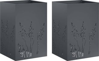 vidaXL Macetero De Jard&iacute;n 2 Uds. Gris Antracita 50 X 50 X 75 Cm Vidaxl
