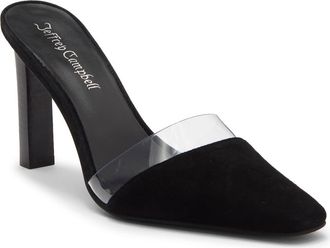 Jeffrey Campbell Allowance Mule in Black Suede Clear at Nordstrom, Size 8.5