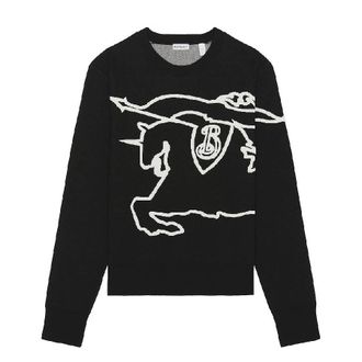 Burberry Equestrian Knight Logo Motif Cotton Sweatshirt, Size Small