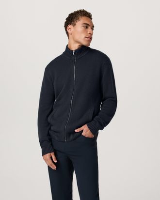 Vuori Clothing Denver Full Zip Sweater | Navy | Medium