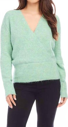 Karen Kane Stevie Wrap Sweater In Seaglass