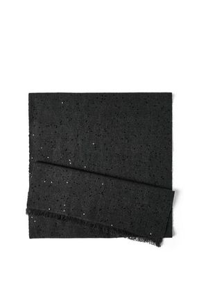 Brunello Cucinelli Cashmere and silk Diamond yarn scarf in Anthracite at Nordstrom