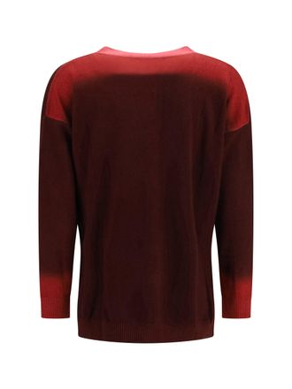 Mirror in the Sky Ombr&eacute; Cashmere Cardigan - Red