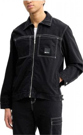 Karl Lagerfeld Contrast Stitch Jacket - Heren - Spijkerjassen - Zwart - L - Katoen - Jassen