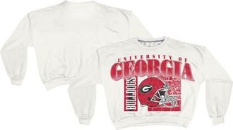 Pressbox Womens Pressbox White Georgia Bulldogs Oversized Janice Retro Waist-Length Sweatshirt at Nordstrom, Size Xx-Large