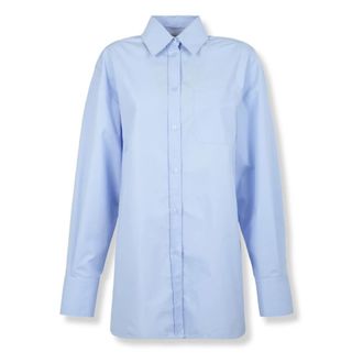 Sportmax Dames, Blouses & Shirts, Blauw, Maat: S Katoen