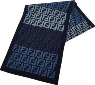 Fendi Pre-owned Scarves, female, Blue, Size: ONE SIZE Pre-owned Stole
