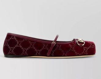 Gucci velvet rhinestone-embellished ballerina shoes