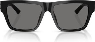 Jimmy Choo London 54mm Polarized Rectangular Sunglasses in Black /Polar Dark Gray at Nordstrom