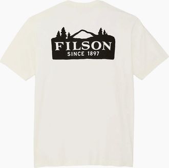 Filson Mens Filson Outfitter Scenic Graphic T-Shirt - White - Size: 42