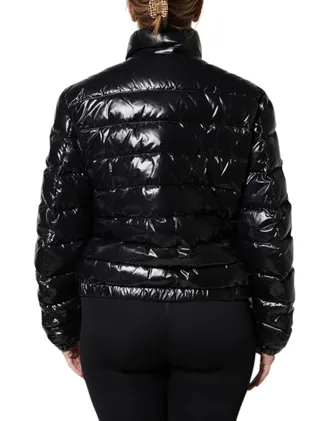 Dolce & Gabbana Logo-Plaque Quilted Puffer Jacket - Black