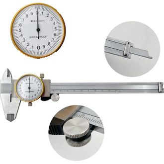 Elle Calibrador De 0-150 Mm Con Precisi&oacute;n De 0,02 Mm - Acero Inoxidable - Esfera Clara Para Mediciones Internas Y Externas - Herramienta De Precisi&oacute;n Resis