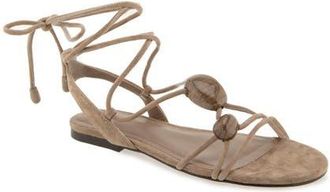 Rebecca Minkoff Anaya Ankle Tie Sandal in Porcini at Nordstrom, Size 7.5