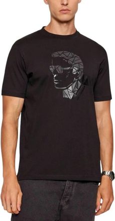 Karl Lagerfeld T-shirt met ronde hals - Heren - T-shirts - Zwart - S - Katoen - Tops