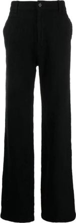 Undercover Wide Trousers, male, Black, XL, Black Wool Straight-Leg Trousers