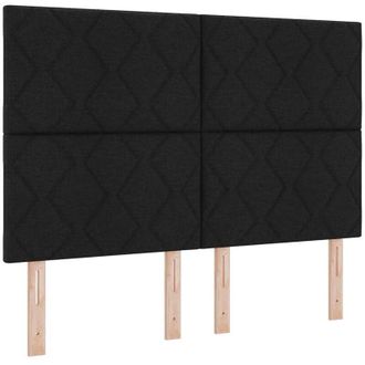 vidaXL Cama Box Spring Led Con Colch&oacute;n Negro 160 X 200 Cm Tela Vidaxl