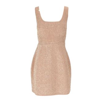 Elisabetta Franchi Gebreide jurk - Dames - Jurken - Beige - Maat: M Viscose