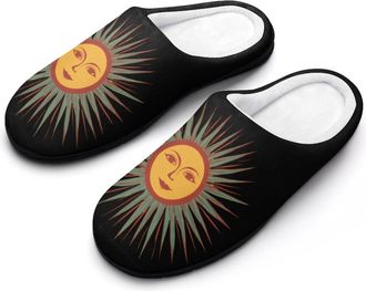 Generic Sun Print Mens Slippers Comfortable And Non-slip Cotton Slipper Shoe for House
