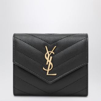 Saint Laurent Cassandre Matelass&eacute; black tri-fold wallet