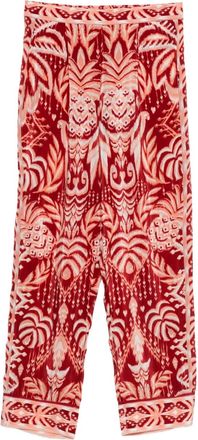 Farm Rio Pantaloni Tropical Tapestry con pieghe - Rosso