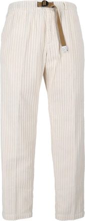White Sand Wide-Stripe Corduroy Tapered Pants