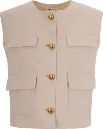 P.A.R.O.S.H. Cream Linen Gilet