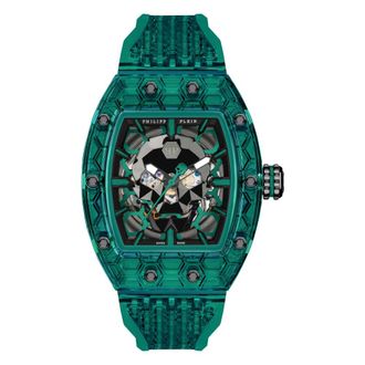 Philipp Plein Accessoires, Heren, Groen, ONE Size, Crypto King Atomic Emerald Watch