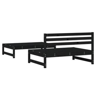 Berkfield Home Beautiful 2 Piece Garden Lounge Set Black Solid Wood Pine