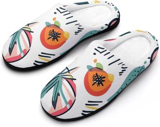 Generic Abstract Minimalist Boho Art Fashion Cotton Slippers for Women Memory Foam House Slippers Non-Slip House Bedroom Shoes