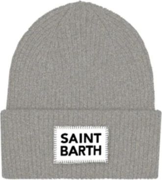 MC2 Saint Barth Gebreide muts in bessenrood - Dames - Hoeden - Grijs - ONE Size - Accessoires