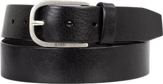 BOSS Kai Full Grain Leather Belt in Black at Nordstrom, Size 34