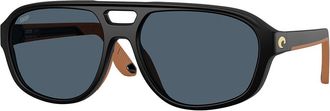 Costa 6S9133 Street Heat Polarized 913304 Mens Sunglasses Black Size 55