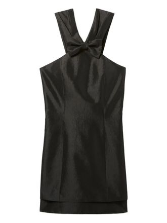 Claudie Pierlot bow-detail halterneck mini dress - Black