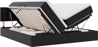 vidaXL Cama Con Almacenamiento Y Led Con Cabecera Negro 180 X 200 Cm Vidaxl