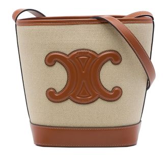 Celine Pre-owned Celine Small Canvas Cuir Triomphe Bucket Bag Ladies 74PEDMGWIGRQJTQW