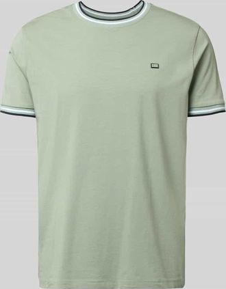 Christian Berg T-Shirt mit Kontraststreifen und Rundhalsausschnitt in Schilf, Gr&ouml;&szlig;e 3XL