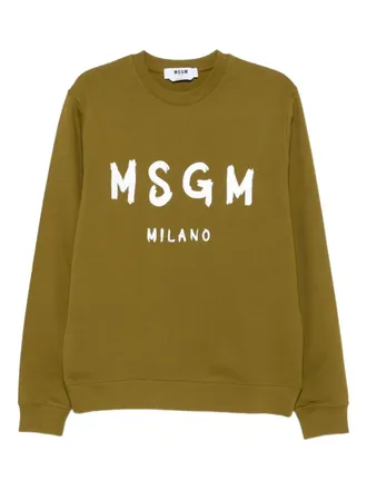 Msgm logo-print sweatshirt - men - Fabric - S - Brown