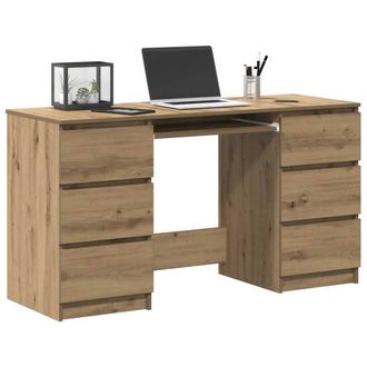 Berkfield Home Decorative Writing Desk Artisan Oak 140x50x77 cm Engineered Wood in Brown | Size: 140 x 50 x 77 cm
