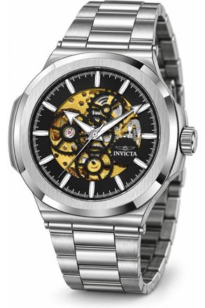 Invicta Objet D Art 70001 Herenhorloge - Automatisch Uurwerk - Staal met Zwarte Wijzerplaat - 43 mm