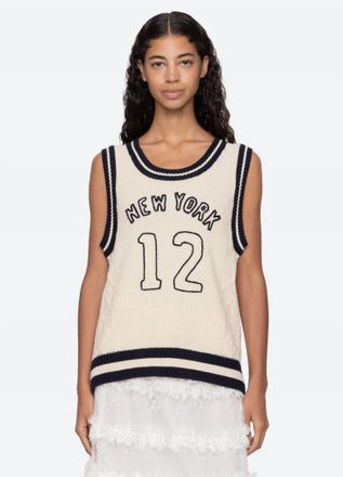 Sea New York Maren Knit Tank Vest In Cream