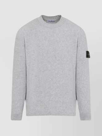 Stone Island ribbed neck wool knit sweater