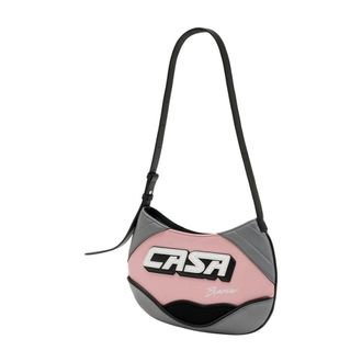 Casablanca Colorblock Exotic Leather Shoulder Bag - Pink