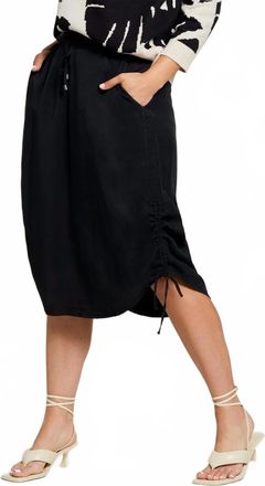 Tribal Pull On Ruching Skirt In Black